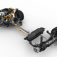 The Honda Insight’s powertrain, complete with battery pack that goes under the rear seats.
